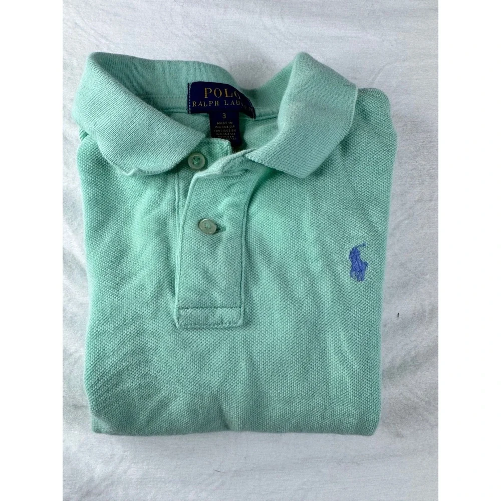 Polo Ralph Lauren Kids Mint Green Short‎ Sleeve Pique Polo Shirt Size 3 Toddler